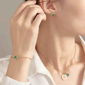 Personalized Earrings Bracelet Necklace Jewelry Set Wedding Bridesmaid Proposal Gift Box