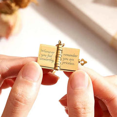 Personalized My Little Star Book Keychain – A Letter to My Daughter in a Locket Pendant with Message Inside Meaningful Gift