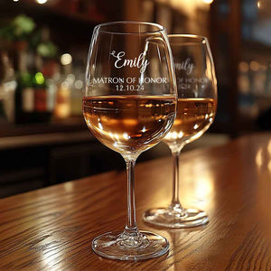 Personalized Name Red Wine Glass Bridal Party Gifts