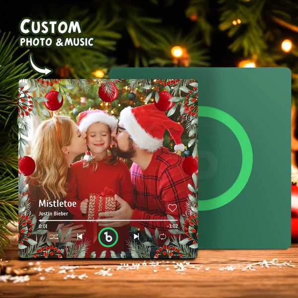 FridgeBeats personalised magnet with USB charger shown — quick 30‑minute charge and 4–6 hours playback from a full charge
