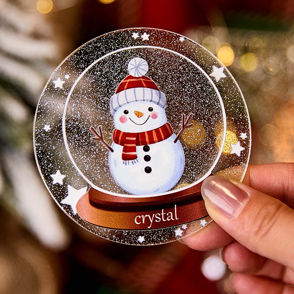 Personalised Snowman Fridge Magnet with Name - Custom Christmas Gift