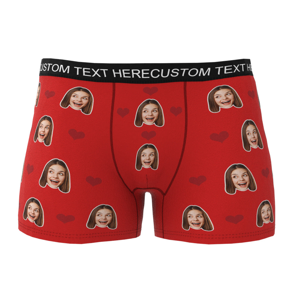 Custom Photo Heart Boxer Briefs | Personalised Men's Underwear
