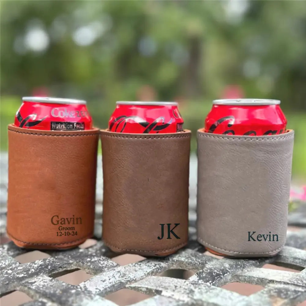 Personalised Engraved Can Cooler Holder | Unique Groomsmen Gift
