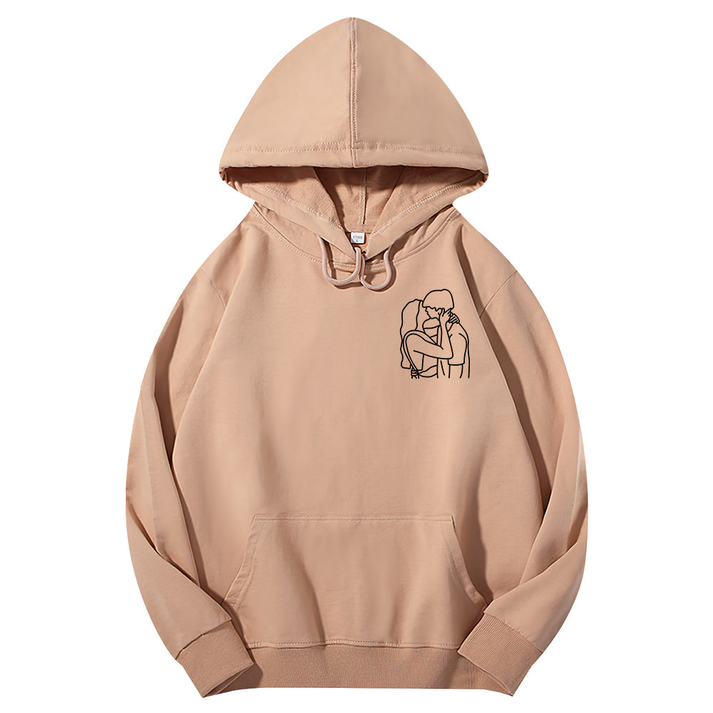 Back view of personalised embroidered hoodie highlighting neat seams and durable stitching ideal for custom embroidered designs