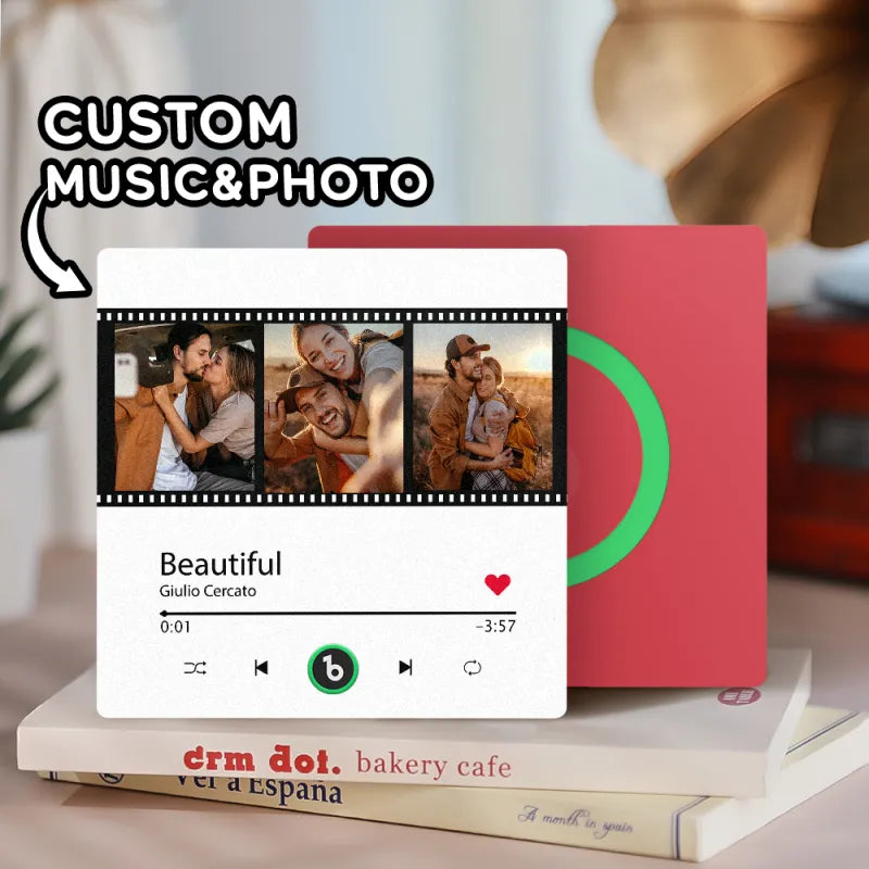 Frameless Custom Music Fridge Magnet 4.0 | Personalised Photo & Music Gift