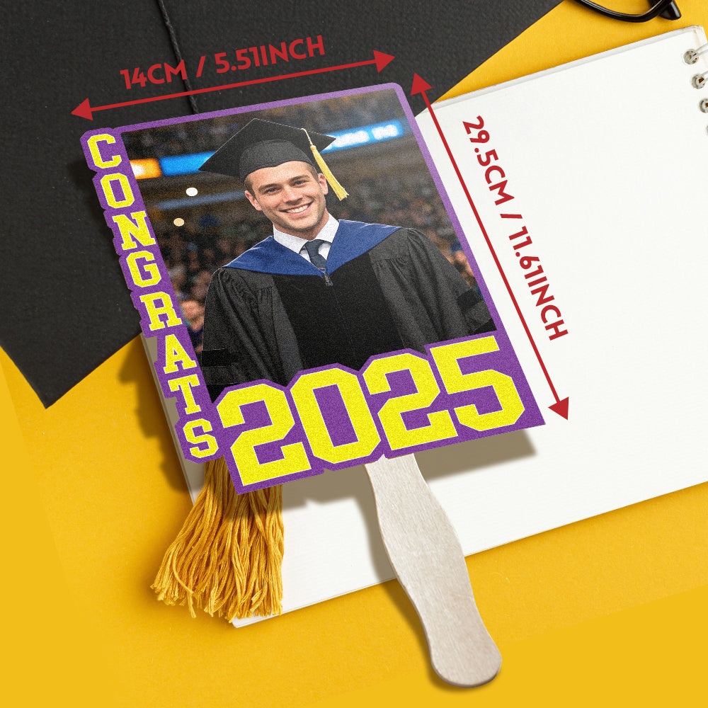 Personalised Graduation Handheld Photo Fan - Class of 2025 Graduation Gift