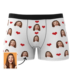 Personalised Heart Photo Boxer Briefs | Custom Men's Underwear