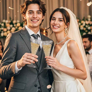 Personalized Engraved Crystal Champagne Flute Set Gifts for Newlyweds