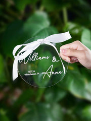 Custom Name Acrylic Ring Holder – Unique Wedding Gift