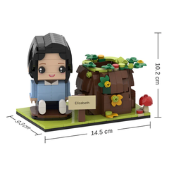 Personalised Brick Figure & Tree Stump Pen Holder | Custom Lego-Style Desk Organiser