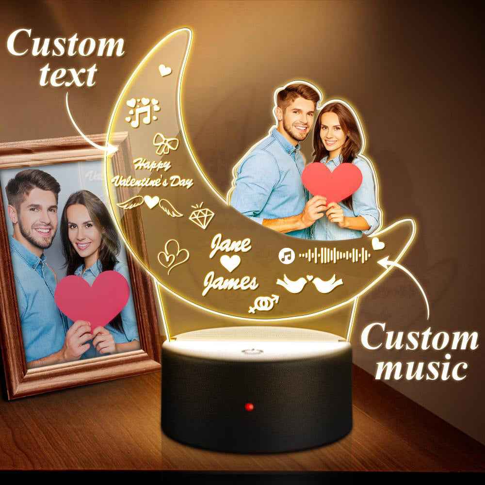 Custom Night Light Glass Plaque Acrylic Moon Photo Light