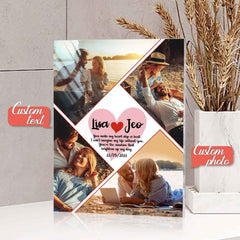 Custom 4 Photo Glass Plaque Personalized Named and Text Plauqe Gift For Lover