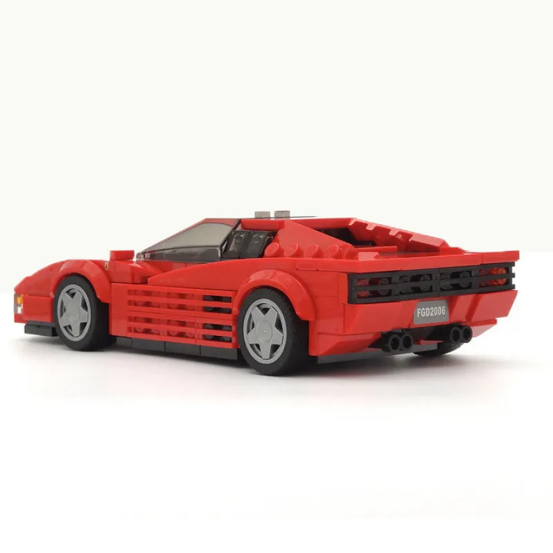 Ferrari Testarossa Creative Building Blocks - Custom Racing Car Brick Set with Figures