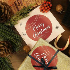 Personalized Engraved Round Red Stickers – Custom Christmas Gift Labels for Holiday Wrapping