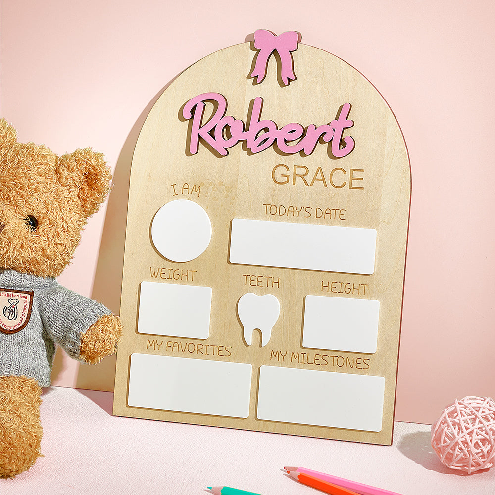 Personalised baby name plaque displayed in a nursery setting, charming wooden keepsake
