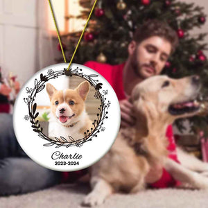 Personalized Pet Photo Ornament Dog Name Ornament Christmas Gift for Pet Lovers