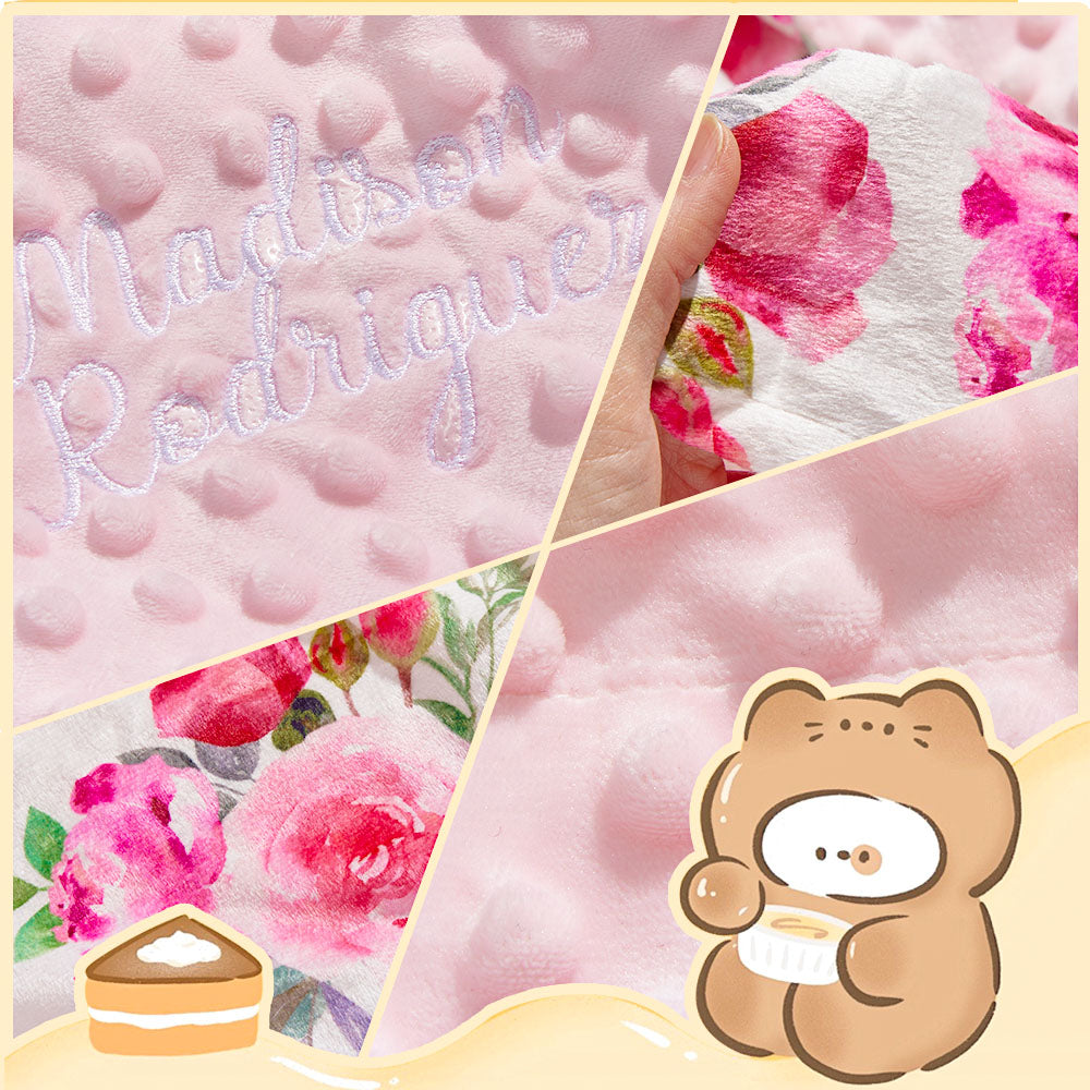 Care instructions for velvet baby blanket: gentle machine wash on cool