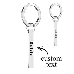 Personalized 3D Bar Keychain Engraved Music Code Key Chain