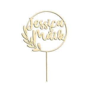 Custom Name Cake Topper Personalized Wooden Birthday Party Wedding Cake Decoration