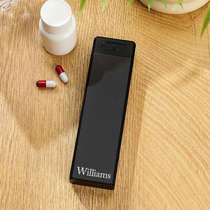 Personalized Magnet Weekly Pill Organizer with Name 7-Day Pill Box Gift for Family