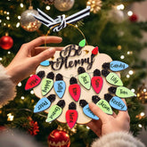 Personalized Family Christmas Ornament with Name Light Bulb Ornament Christmas Gift for Family