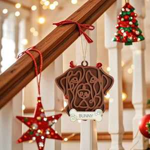 Personalized Line Art Dog with Name Christmas Ornament Christmas Gift for Dog Lover