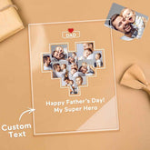 Father's Day Gift Custom Photo Plaque Personalized Glass Nightlight Gift