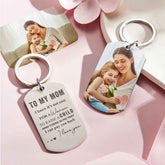 To My Mom Custom Photo Keychain Gift For Mom