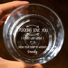 Personalized Whiskey Glass I Fucking Love You Whiskey Rocks Glass Funny Gift for Him