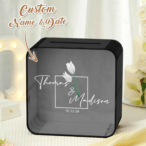 Personalized Wedding Card Box Square Wedding Memory Box Wedding Gift for Couple