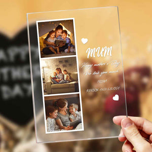 Personalized Photo and Name Acrylic Night Light Gift for Mum