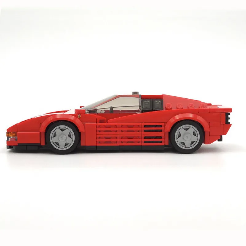 Ferrari Testarossa Creative Building Blocks - Custom Racing Car Brick Set with Figures