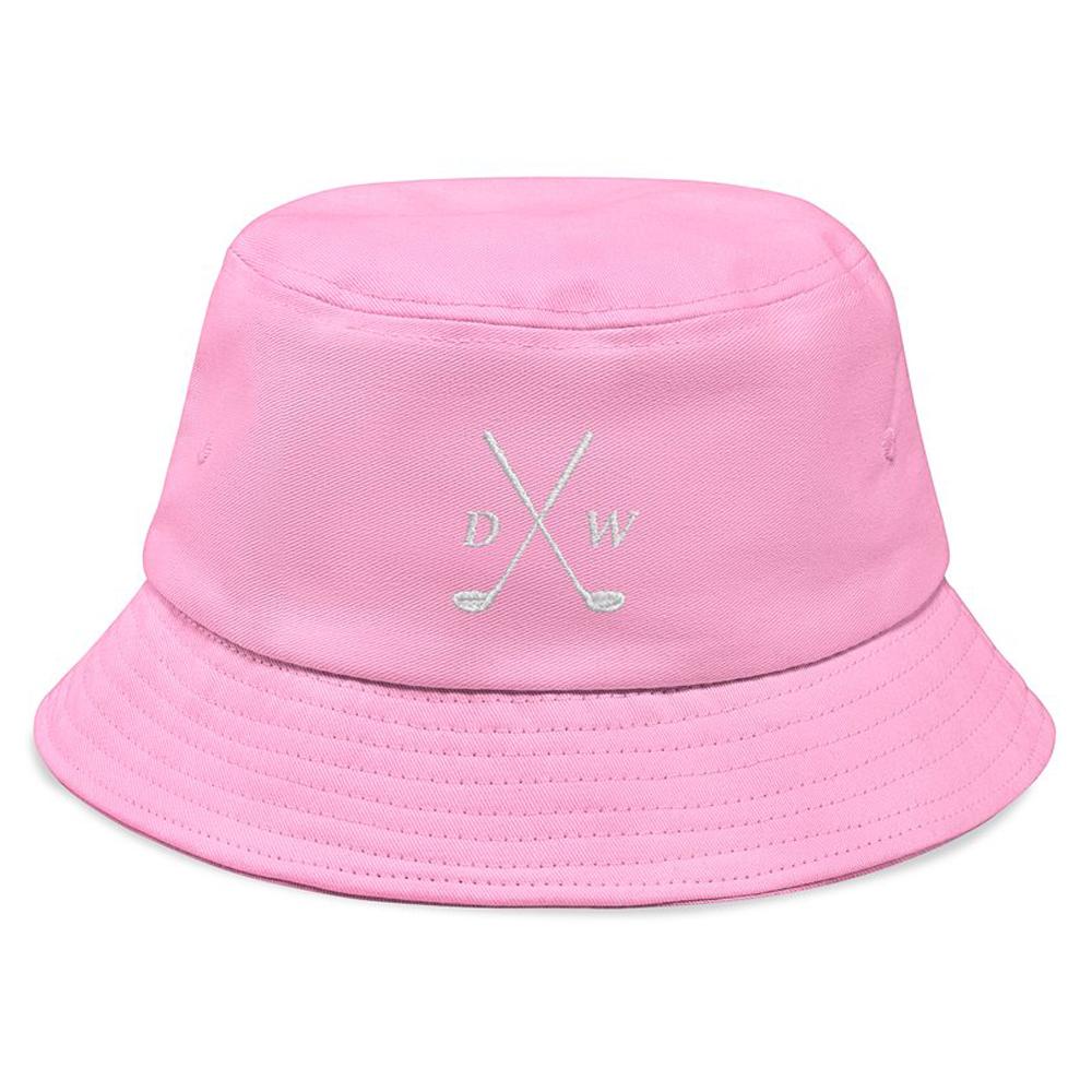Folded personalised bucket hat for easy packing – lightweight custom embroidered hat for travel