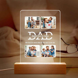 Personalized Photo Night Light with Name We Love You More Than All the Star In the Sky for Dad