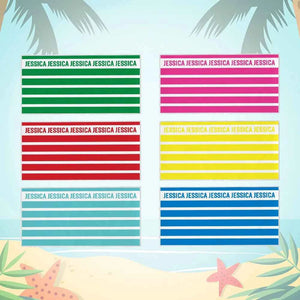 Personalized Stripe Beach Towel with Name Beach Accessories Gift for Family Kids