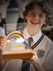 Personalised Rainbow Name Night Light - Custom Teacher & Student Gift
