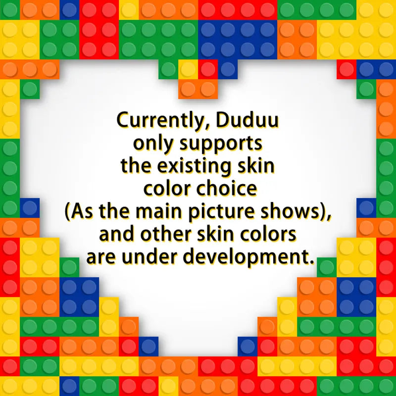 Full‑body personalised Duddu brick figure wearing bright patterned clothing to capture detail — perfect personalised ornament or bobblehead alternative for girlfriend or mum