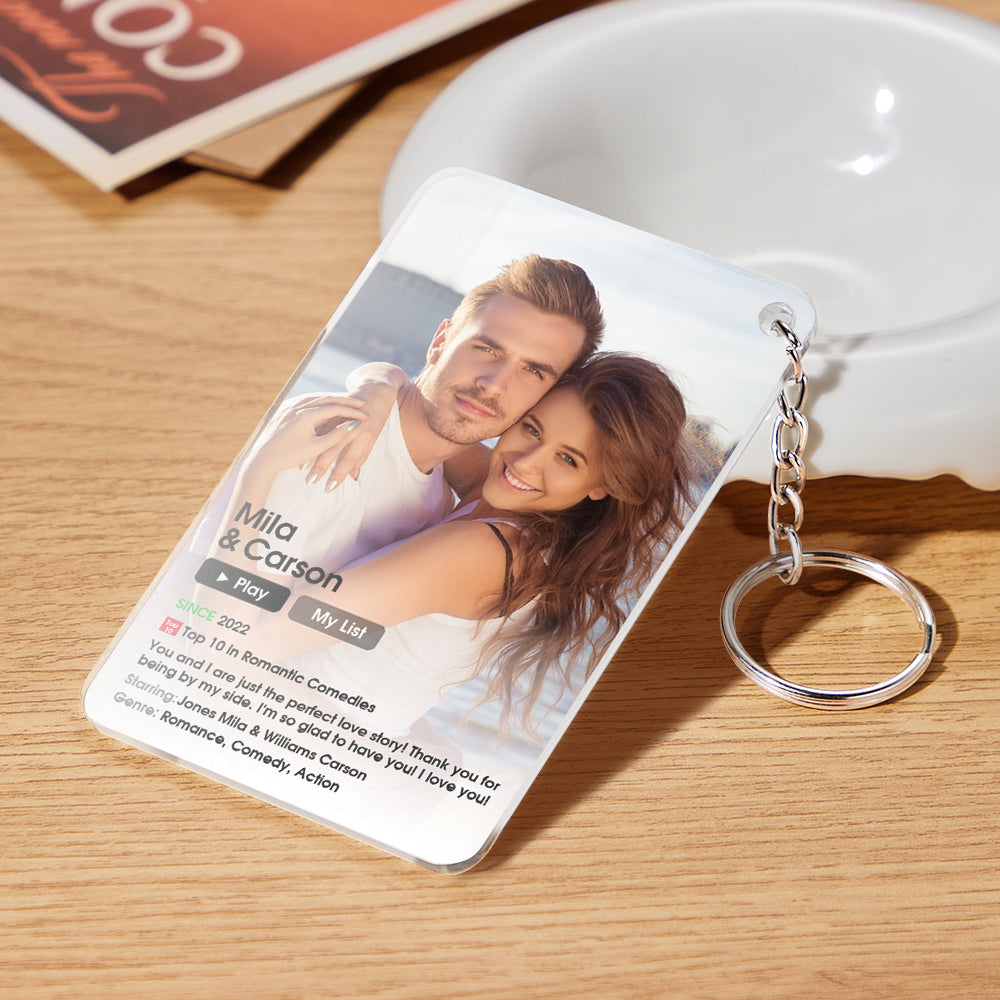 Personalised Movie Poster Acrylic Plaque displayed as a wedding anniversary gift with custom names and year — romantic keepsake for him or her