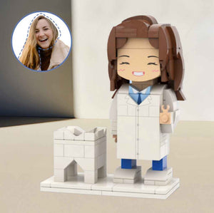Personalized Head Custom Text Dentist Brick Figures with Tooth Doctor's Day Gift Career Gift