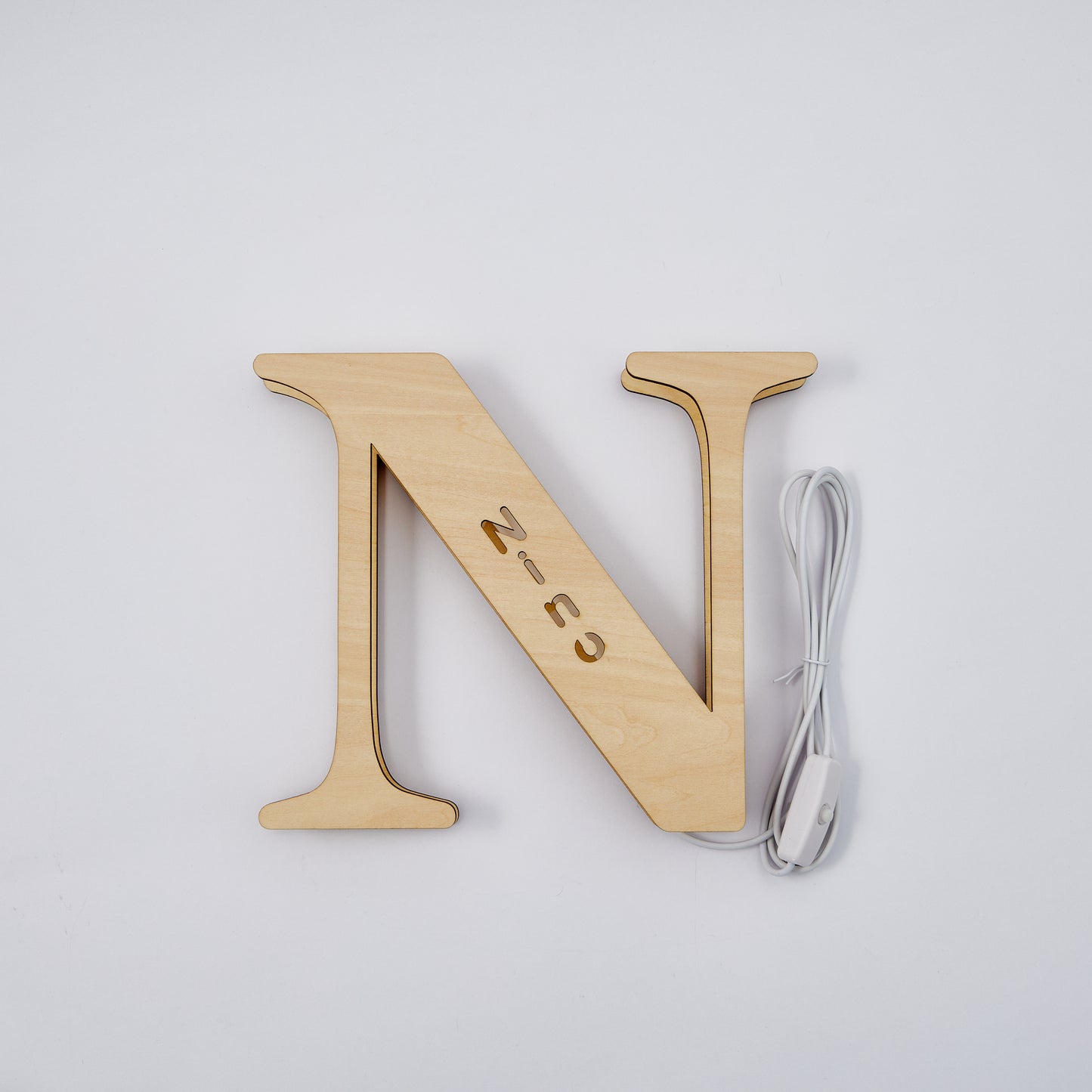 Personalised Wooden Letter Lamp - Custom Name Night Light 19CM - Unique Gift