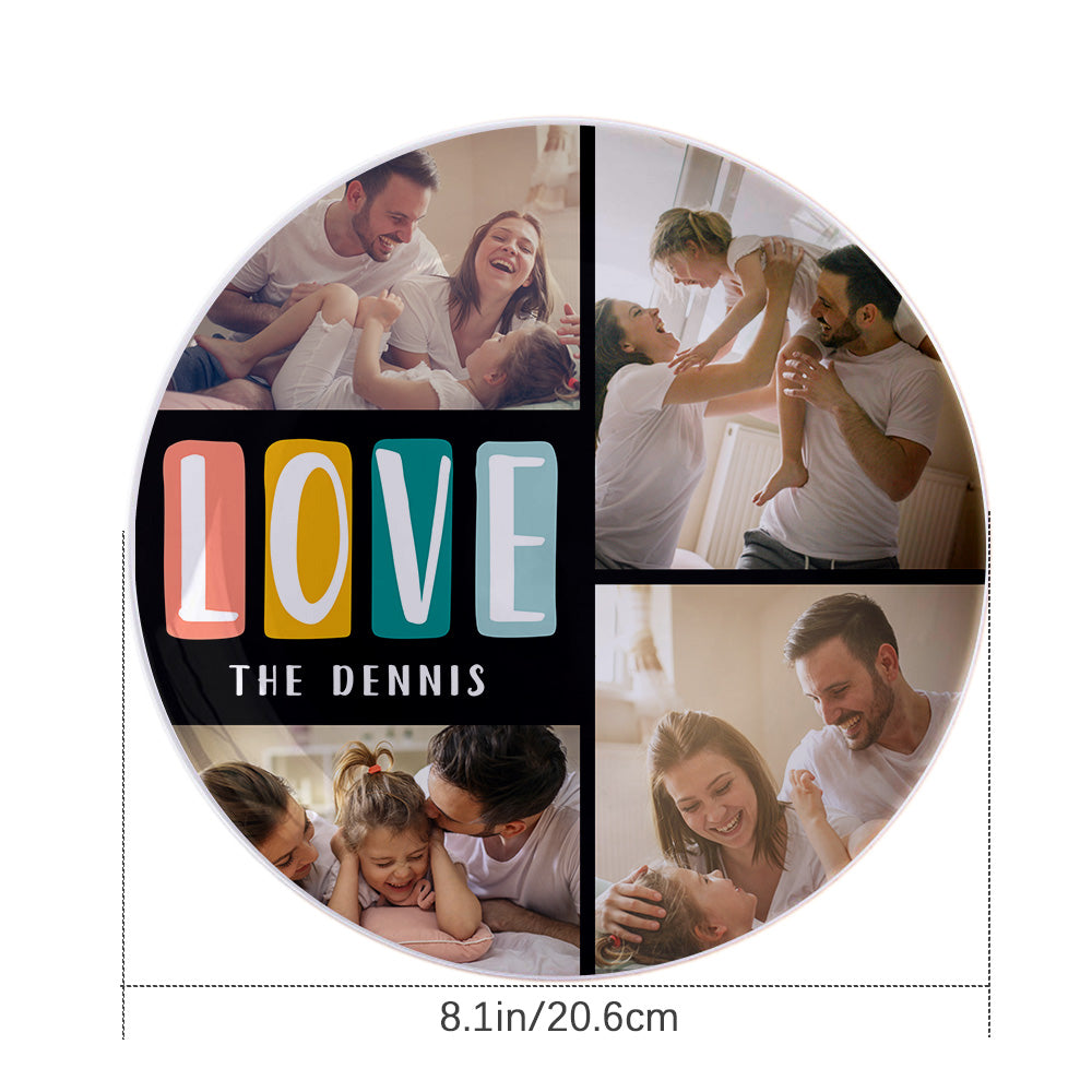 Personalised Photo Ceramic Plate – Custom Engraved Decorative Gift