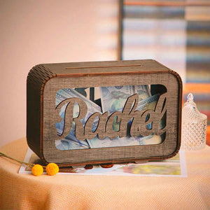 Personalized Name Money Bank Wood Piggy Banks