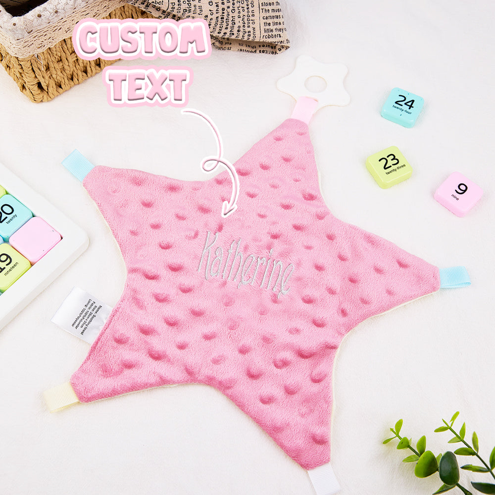 Star cotton comforter presented as a personalised baby gift with embroidered name — ideal for christenings and baby showers