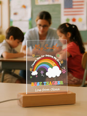 Personalised Rainbow Name Night Light - Custom Teacher & Student Gift
