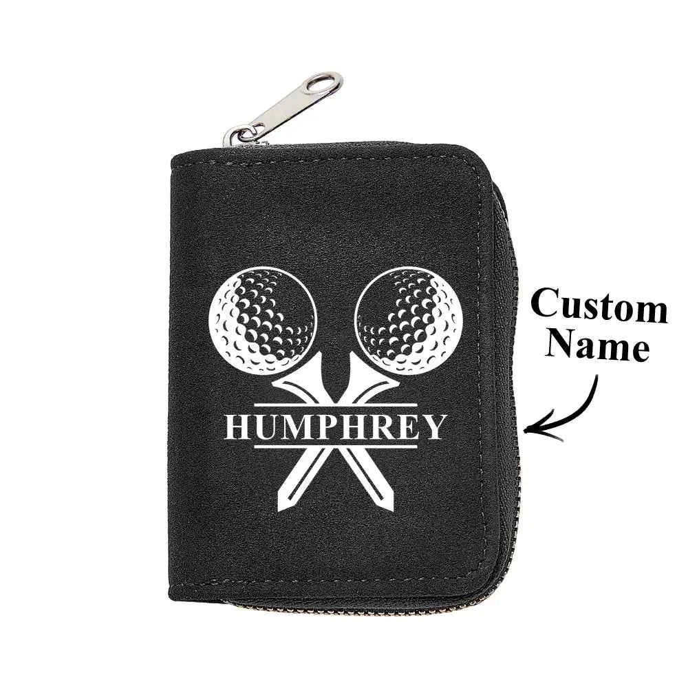Personalized Leather Golf Wallet with 18 Card Slots Card Holder Wallet Gift for Men