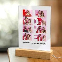 LOVE Custom 8 Photo Lamp Plauqe Romantic Personalized Home Decor
