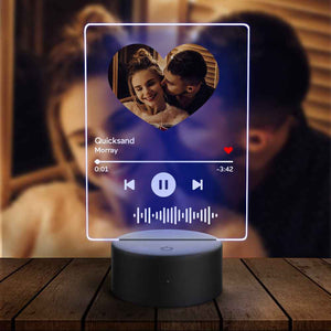 Personalized Scannable Code Music Heart Picture Night Light 7 Colors