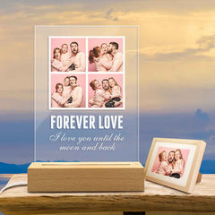 Custom Photo Plaque Wooden Stand Night Light(5.9in x 7.7in), Personalized Photo Strip, Best Friend Gifts