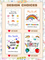 Personalised Rainbow Name Night Light - Custom Teacher & Student Gift