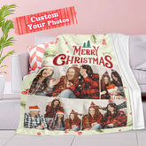 Personalised Christmas Photo Blanket - Custom Text & Image Throw